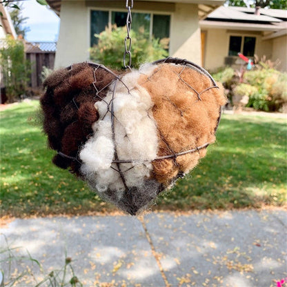 🕊️ Handmade Alpaca Fiber Bird Nesting Heart