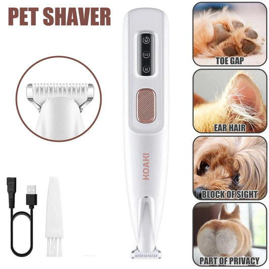 USB Charging Dog Cat Paw Trimmer with LED Light Waterproof